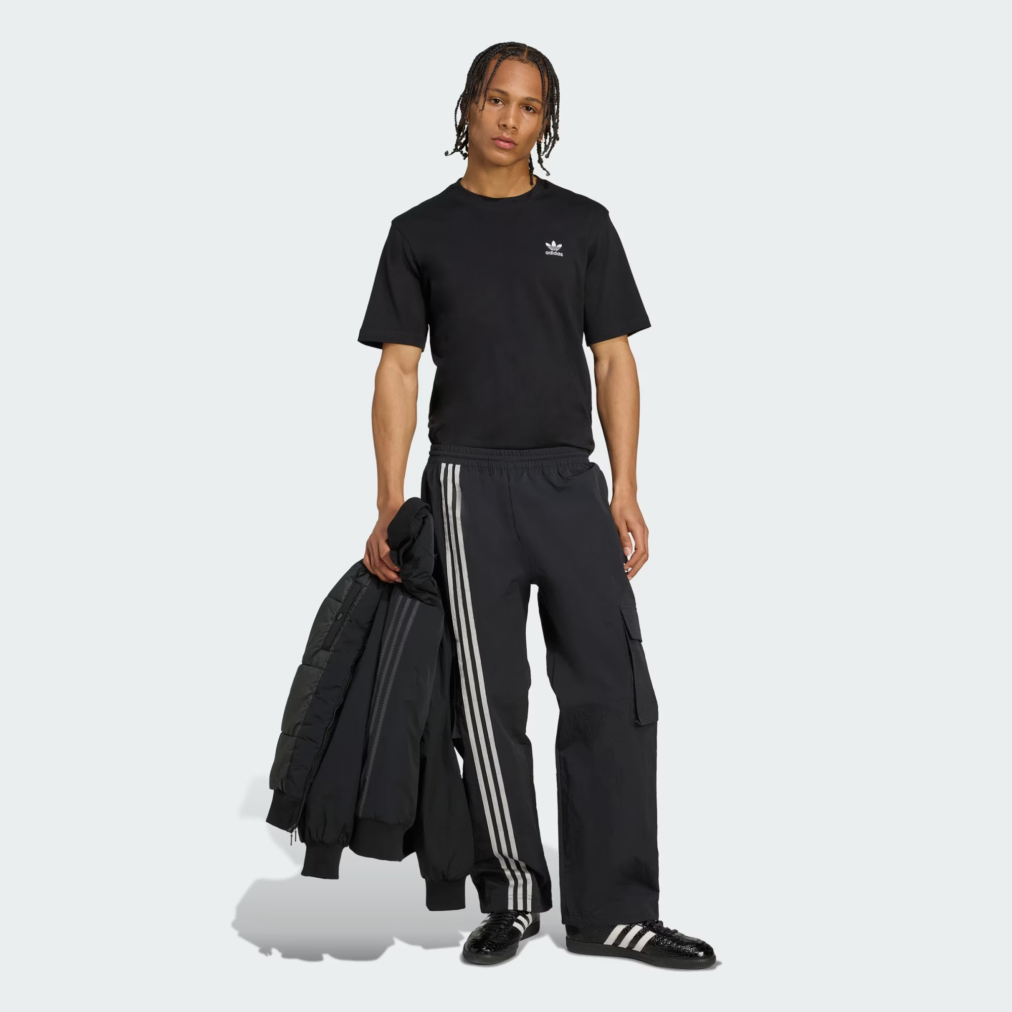 Front Stripes Woven Cargo Pants